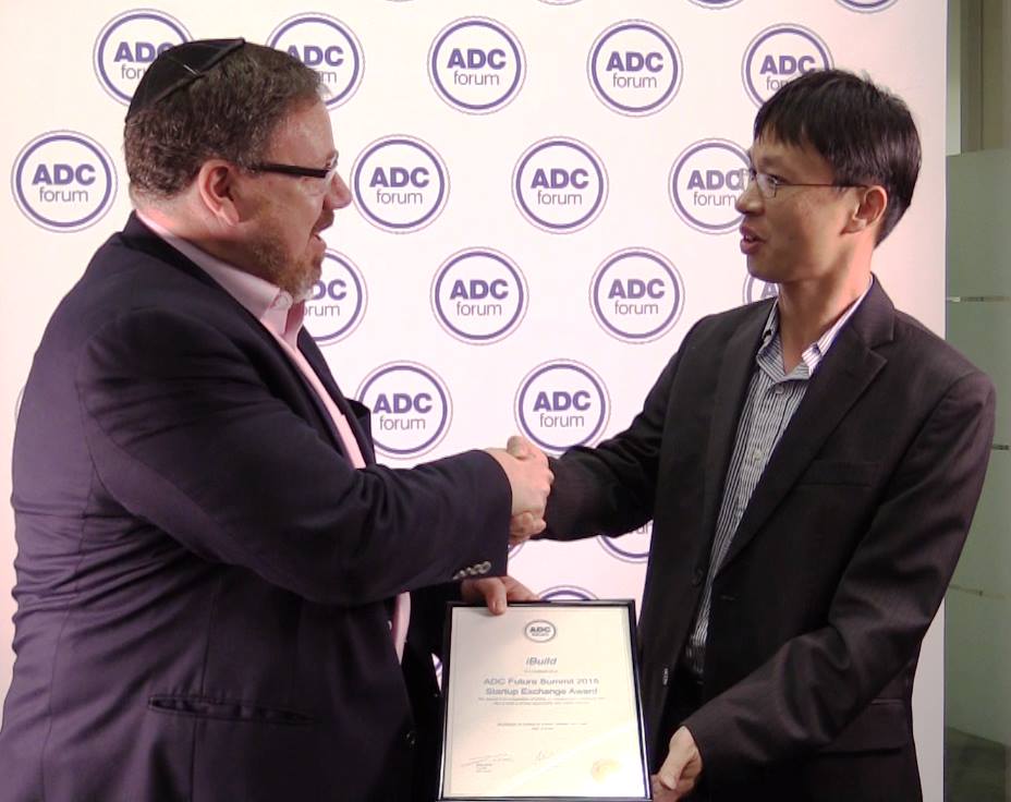 iBuild awarded with the ADC Future Summit 2015 Startup Exchange Award by veteran entrepreneur Evan Thornley