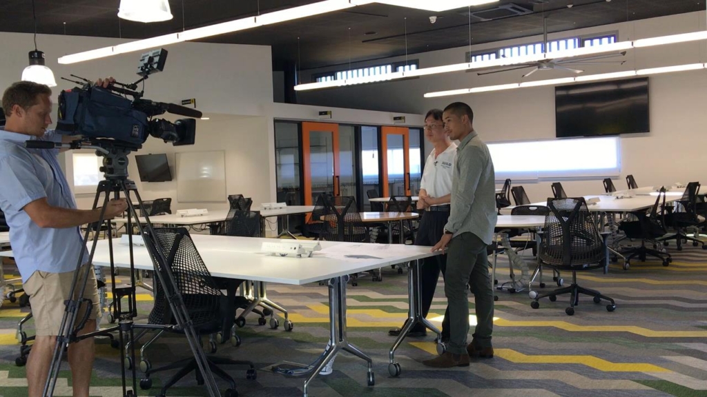 Channel 9 Filming at iBuild office on flat pack homes
