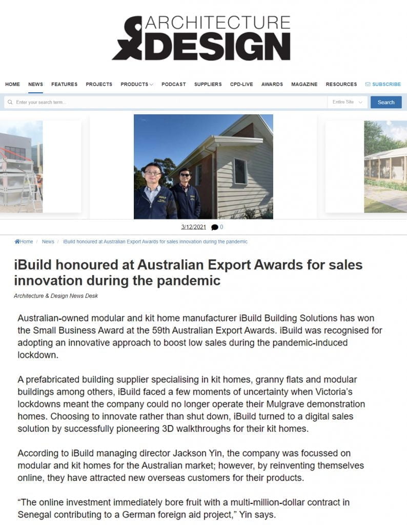 Architecture Design magazine media mention ibuild scaled 1