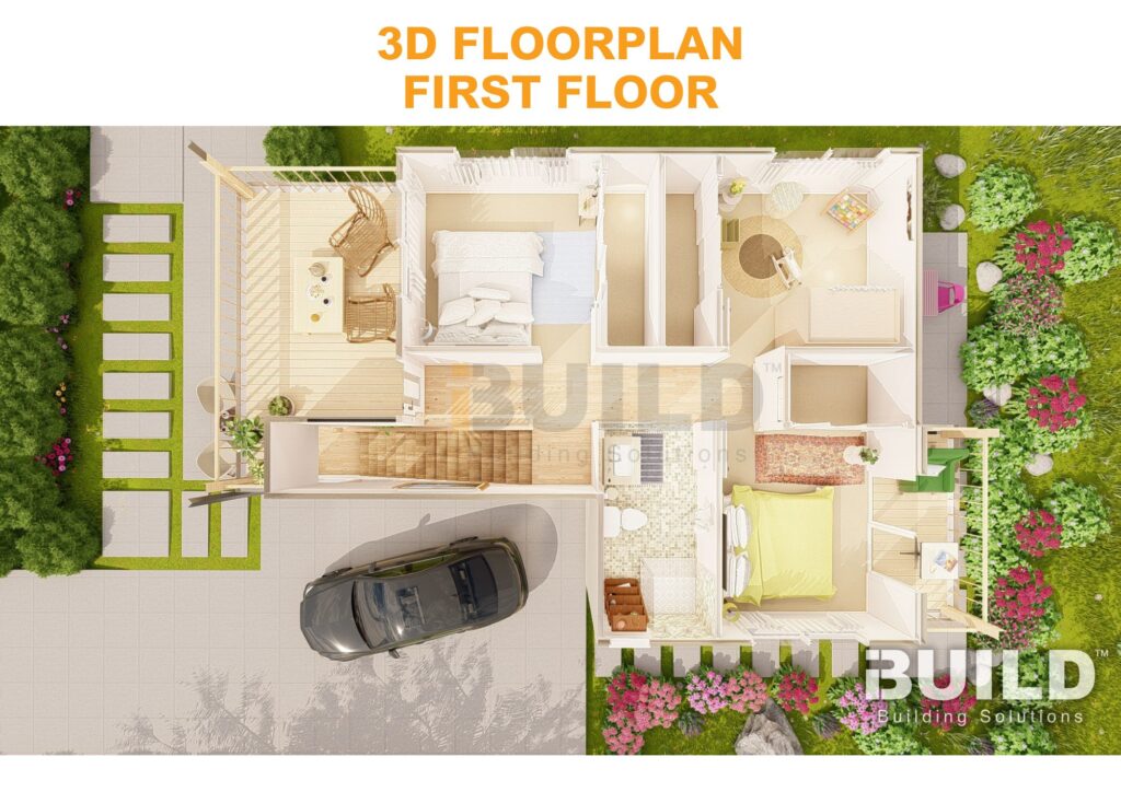 Kit Homes Swan Hill 3D First Floor Floorplan