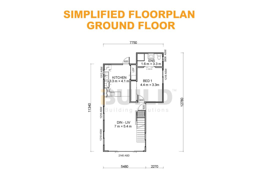 Kit Homes Swan Hill Simplified Ground Floor Floorplan