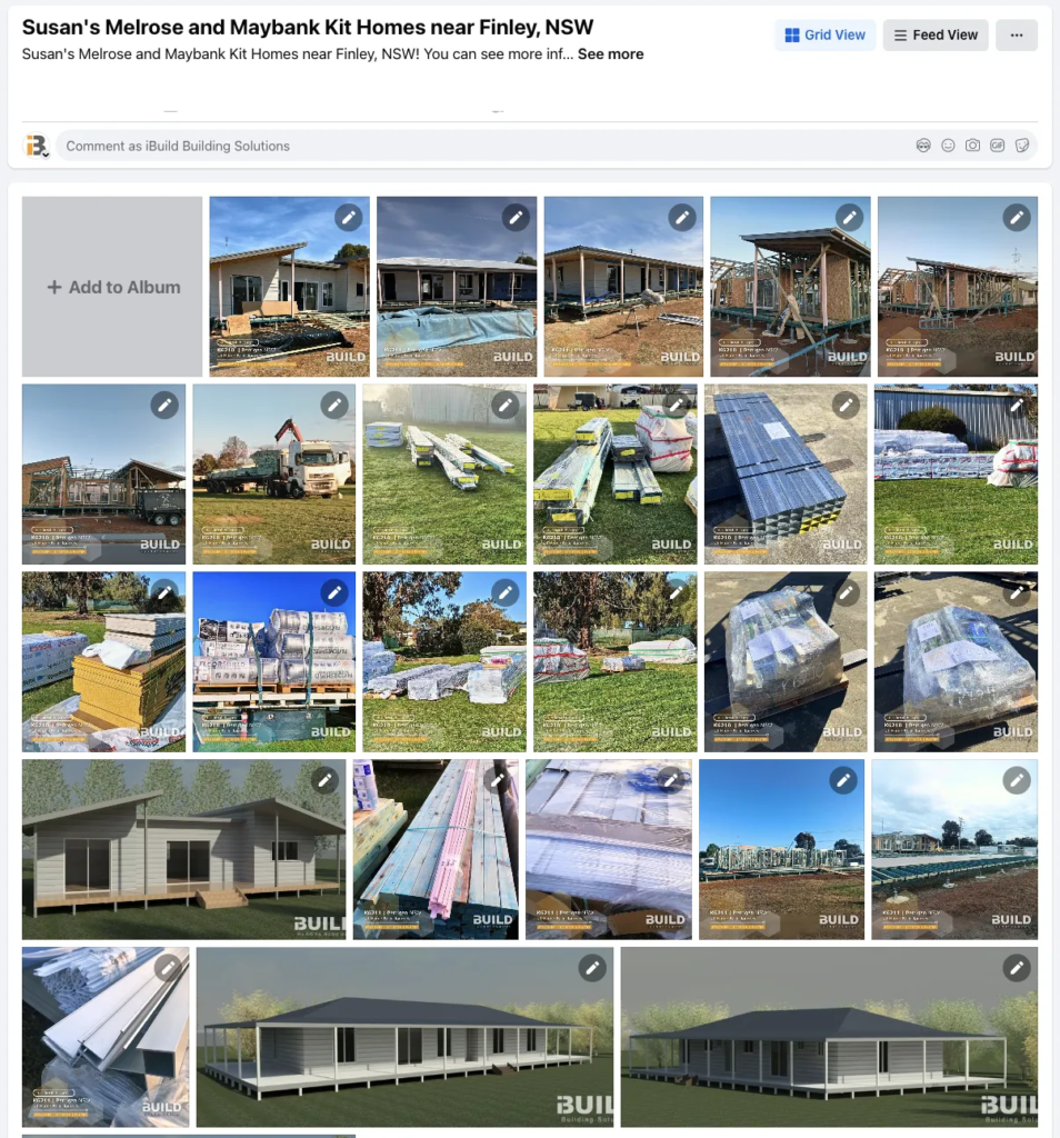 iBuild Kit Homes Finley Facebook Album