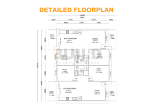Kit Homes Kit Homes Woy Woy (Duplex Belgrave) DETAILED FLOORPLAN Watermarked