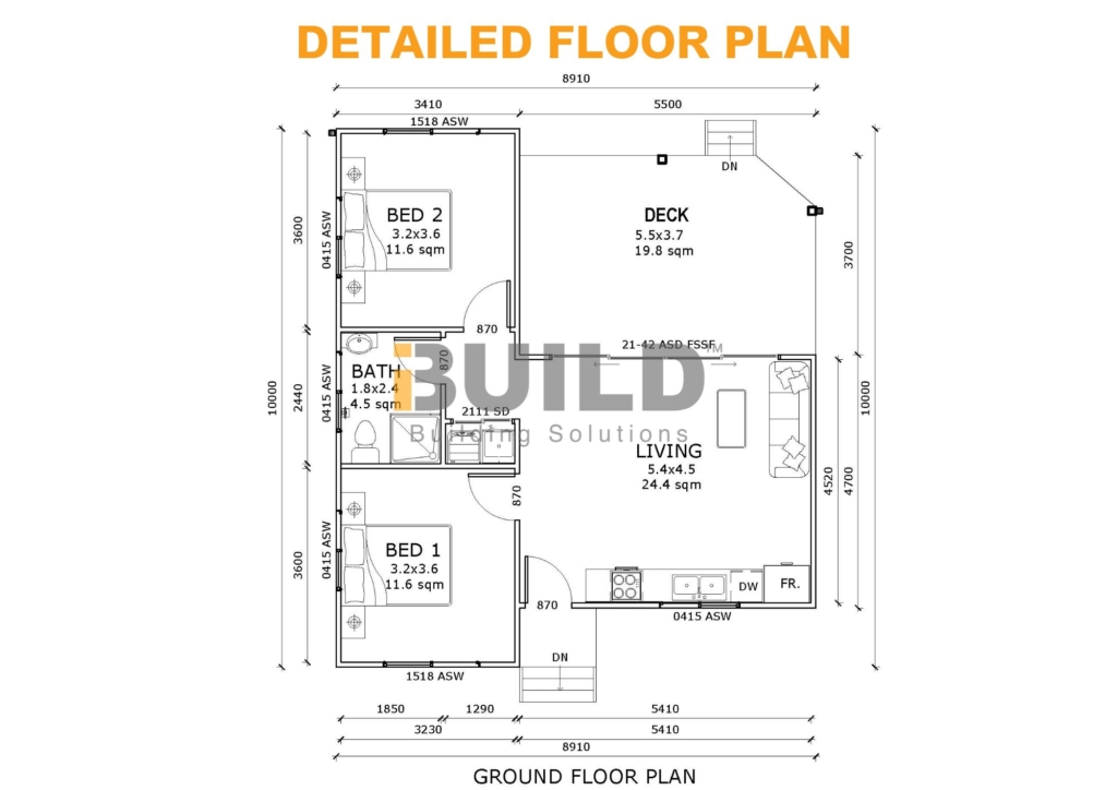 Kit Homes Seymour Detailed Floor Plan