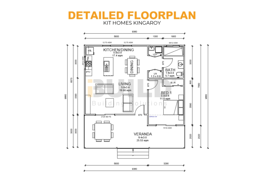 iBuild Kit Homes Kingaroy LS DETAILED FLOORPLAN