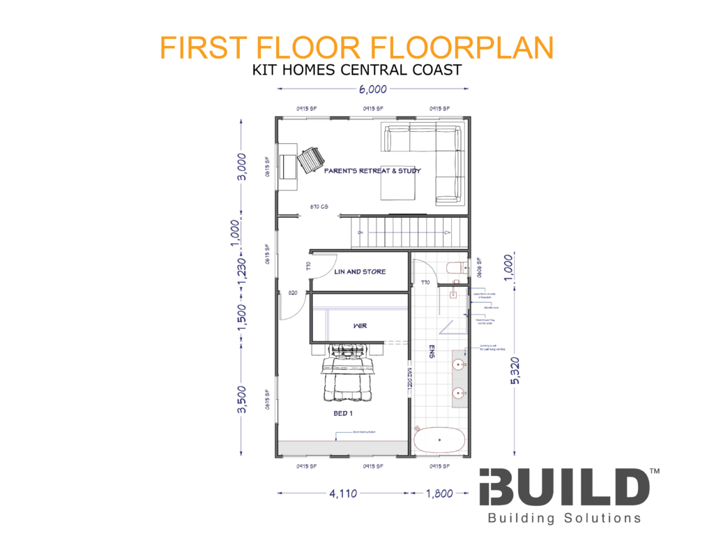 iBuild Kit Homes Central Coast FIRST FLOORPLAN