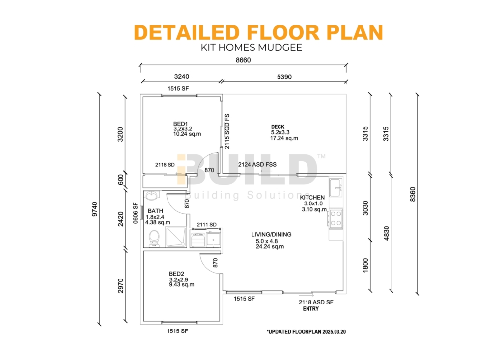 iBuild Kit Homes Mudgee DETAILED FLOORPLAN
