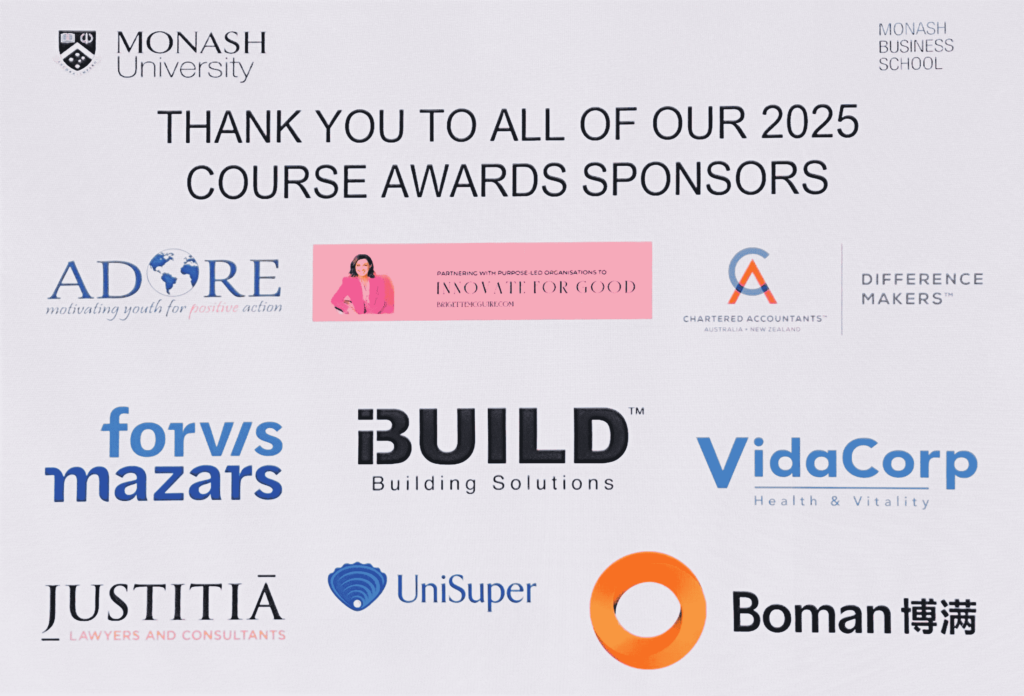 monash 2025 excellence awards sponsors
